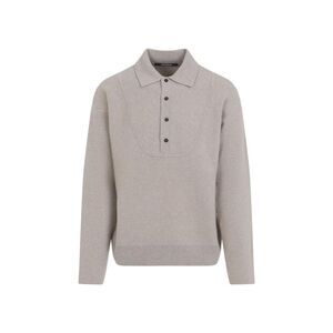 JACQUEMUS Men's Knit Polo Sweater Men NUDE & NEUTRALS Sweaters & Cardigans
